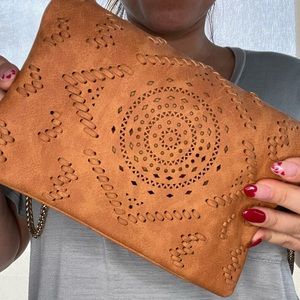 Free people tan leather purse